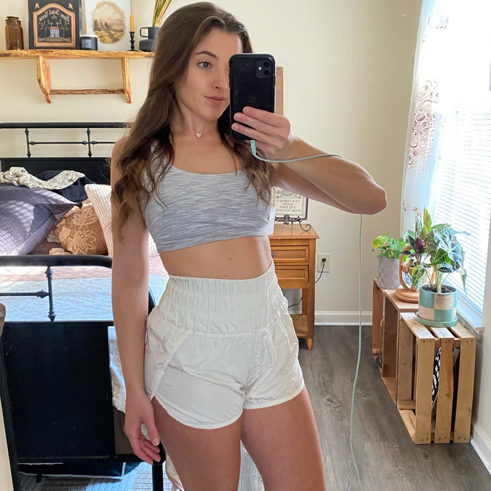 Free People Movement The Way Home White High Rise Active Shorts — Women’s S